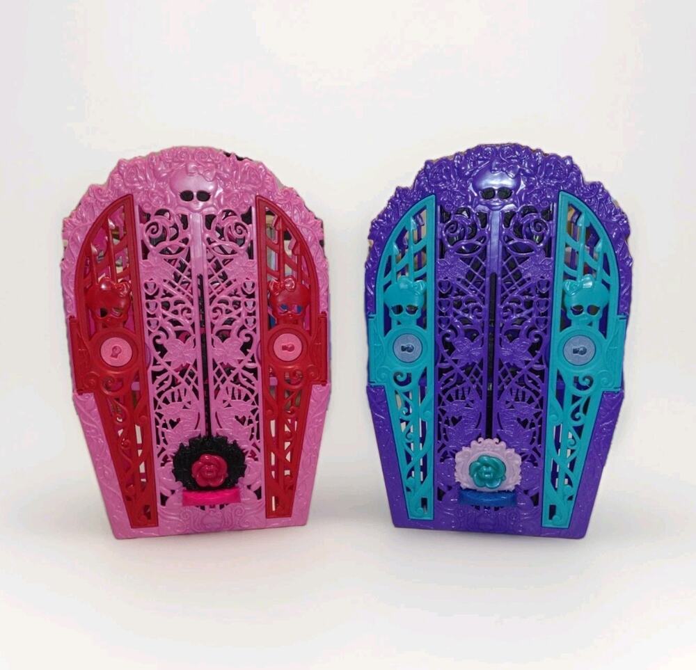 Monster High Closets With Elevator Purple And Pink Accessory Storage Set Of Two